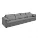 Sofá Retrátil Manual Sala de Estar Nolan Bipartido 339cm Conforto Premium em Couro Cinza G58 - Gran Belo