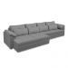 Sofá Retrátil Manual Sala de Estar Nolan Bipartido 339cm Conforto Premium em Couro Cinza G58 - Gran Belo