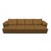 Sofá Retrátil Manual Sala de Estar Nolan Bipartido 339cm Conforto Premium em Couro Mel G58 - Gran Belo