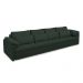 Sofá Retrátil Manual Sala de Estar Nolan Bipartido 339cm Conforto Premium em Couro Verde G58 - Gran Belo