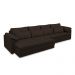 Sofá Retrátil Manual Sala de Estar Nolan Bipartido 379cm Conforto Premium em Couro Marrom G58 - Gran Belo