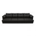Sofá Retrátil Manual Sala de Estar Nolan Bipartido 379cm Conforto Premium em Couro Preto Brilho G58 - Gran Belo
