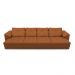 Sofá Retrátil Manual Sala de Estar Nolan Bipartido 379cm Conforto Premium em Couro Terracota G58 - Gran Belo