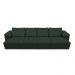 Sofá Retrátil Manual Sala de Estar Nolan Bipartido 379cm Conforto Premium em Couro Verde G58 - Gran Belo