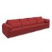 Sofá Retrátil Manual Sala de Estar Nolan Bipartido 379cm Conforto Premium em Couro Vermelho G58 - Gran Belo