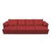 Sofá Retrátil Manual Sala de Estar Nolan Bipartido 379cm Conforto Premium em Couro Vermelho G58 - Gran Belo