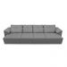 Sofá Retrátil Manual Sala de Estar Nolan Bipartido 414cm Conforto Premium em Couro Cinza G58 - Gran Belo
