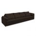 Sofá Retrátil Manual Sala de Estar Nolan Bipartido 414cm Conforto Premium em Couro Marrom G58 - Gran Belo