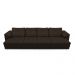 Sofá Retrátil Manual Sala de Estar Nolan Bipartido 414cm Conforto Premium em Couro Marrom G58 - Gran Belo