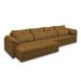 Sofá Retrátil Manual Sala de Estar Nolan Bipartido 414cm Conforto Premium em Couro Mel G58 - Gran Belo