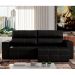 Sofá Retrátil Reclinável 3 Lugares Sala de Estar 244cm Russo Couro Preto G52 - Gran Belo