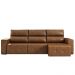 Sofá Retrátil Reclinável 5 Lugares Sala de Estar 344cm Russo Couro Caramelo G52 - Gran Belo