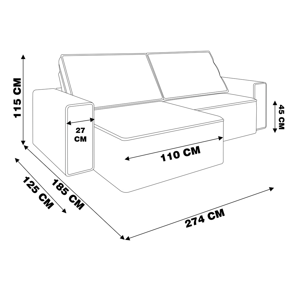 Sofá Retrátil e Reclinável 274cm com USB Elliot Suede Azul Marinho G52 - Gran Belo