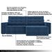 Sofá Retrátil e Reclinável 274cm com USB Elliot Suede Azul Marinho G52 - Gran Belo