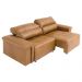 Sofá Retrátil e Reclinável 3 Lugares Maitê 226 cm Couro Camel G43 - Gran Belo