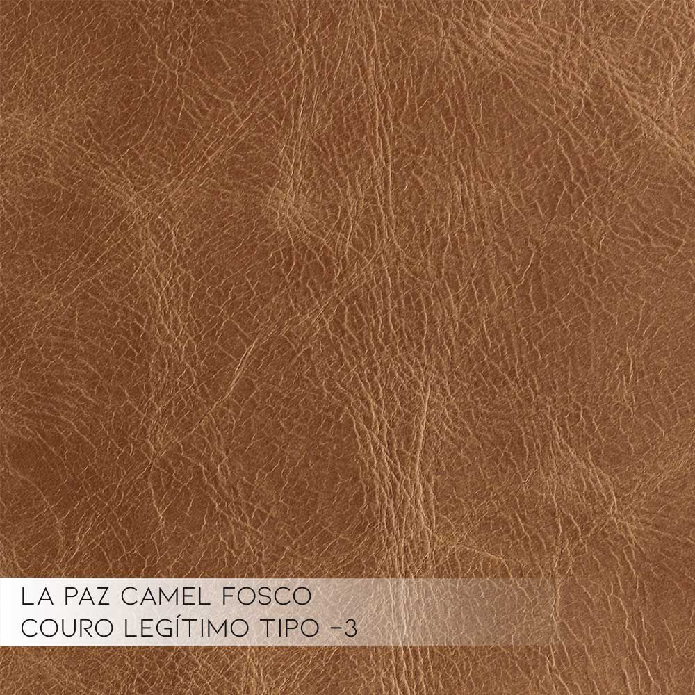 Sofá Retrátil e Reclinável 3 Lugares Maitê 226 cm Couro Camel G43 - Gran Belo