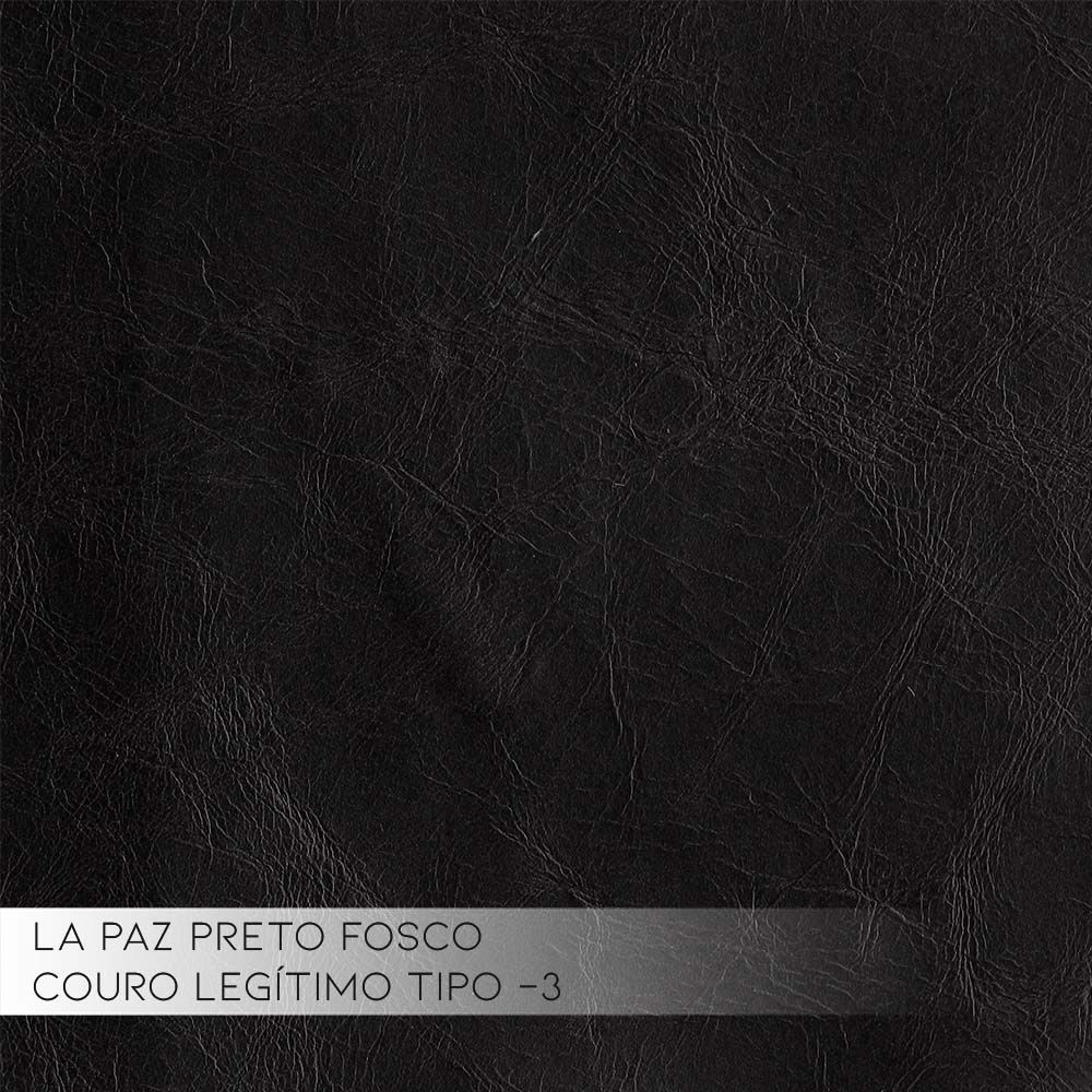 Sofá Retrátil e Reclinável 3 Lugares Maitê 226 cm Couro Preto G43 - Gran Belo