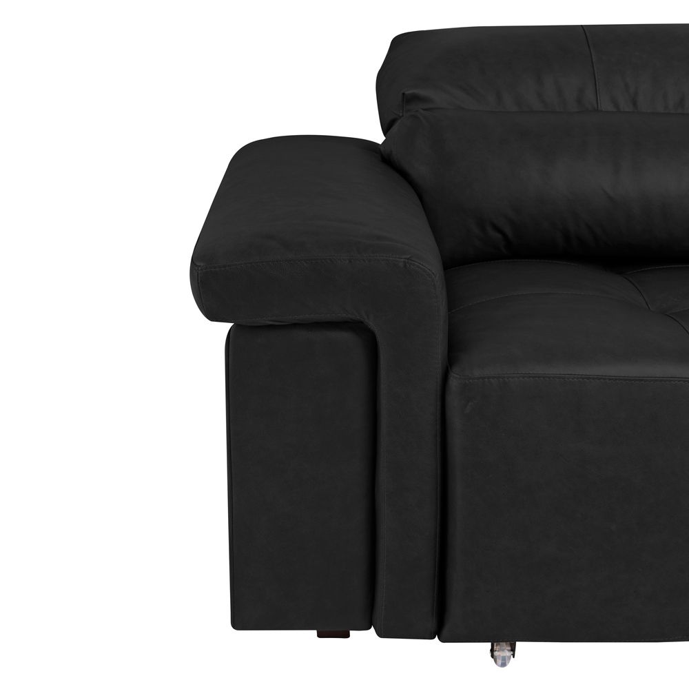 Sofá Retrátil e Reclinável 4 Lugares Maitê 256 cm Couro Preto G43 - Gran Belo