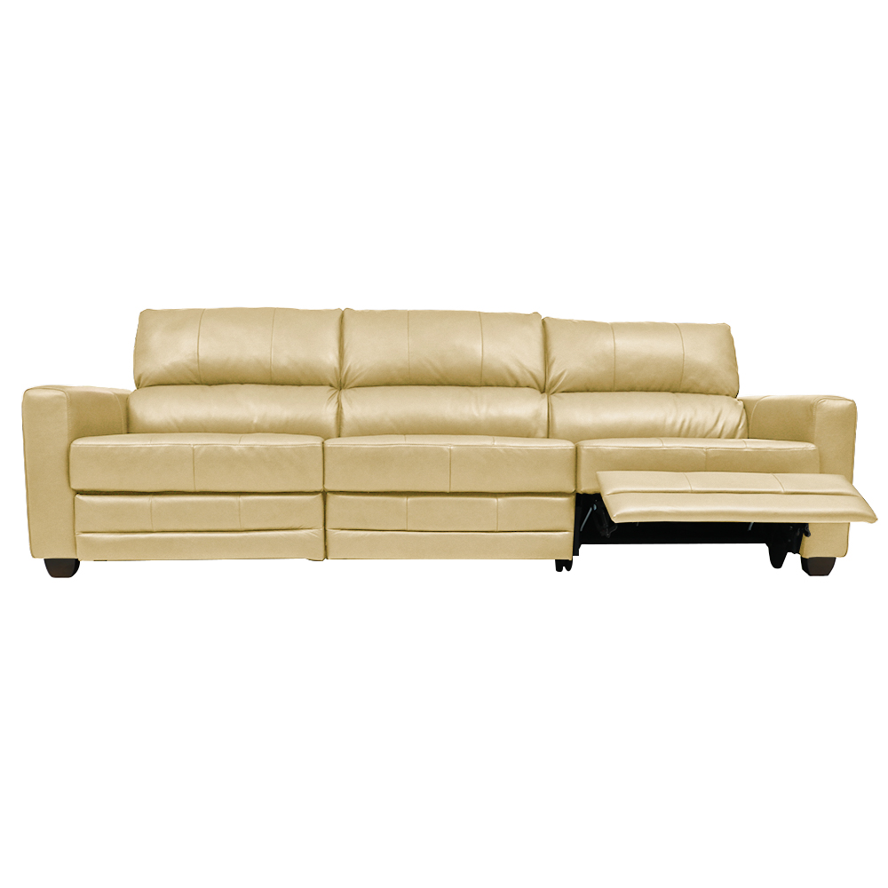 Sofá Sala de Cinema Elétrico Maldivas Reclinável Retrátil 4 Lugares 281cm Couro Creme G40 - Gran Belo