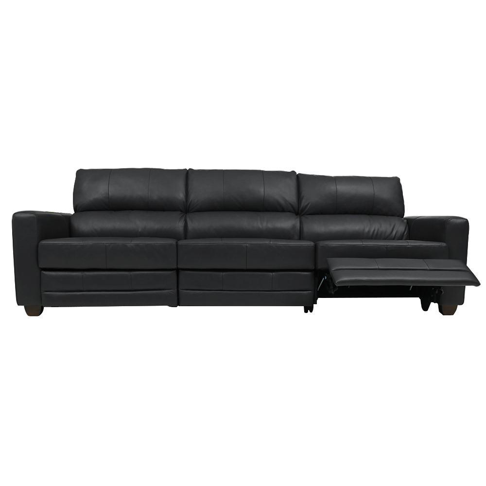 Sofá Sala de Cinema Elétrico Maldivas Reclinável Retrátil 4 Lugares 281cm Couro Preto G40 - Gran Belo