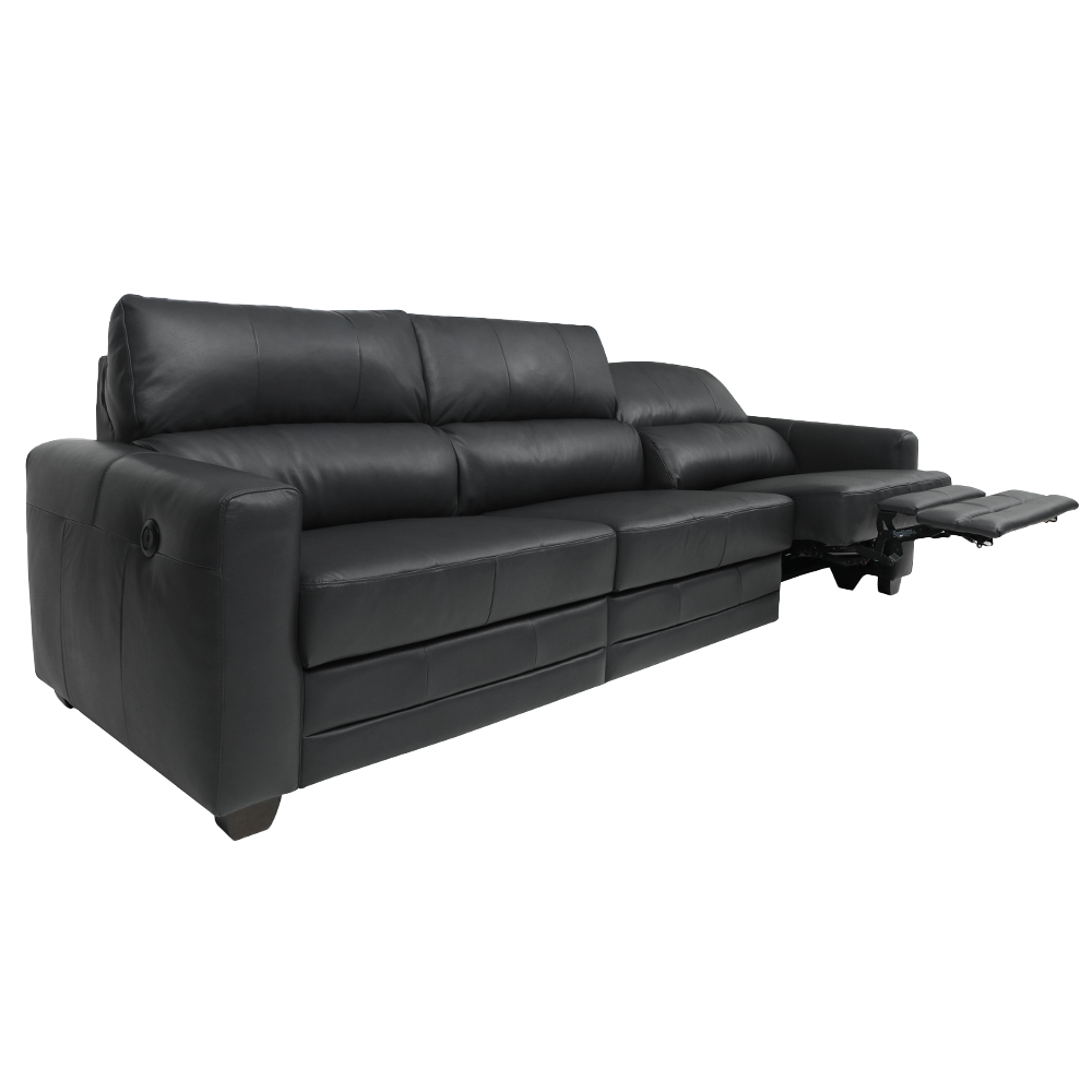 Sofá Sala de Cinema Elétrico Maldivas Reclinável Retrátil 4 Lugares 281cm Couro Preto G40 - Gran Belo