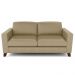 Sofá Sala de Estar Living 3 Lugares 200cm Presley Pés Madeira Couro Bege G52 - Gran Belo