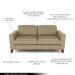 Sofá Sala de Estar Living 3 Lugares 200cm Presley Pés Madeira Couro Bege G52 - Gran Belo