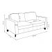 Sofá Sala de Estar Living 3 Lugares 200cm Presley Pés Madeira Couro Bege G52 - Gran Belo
