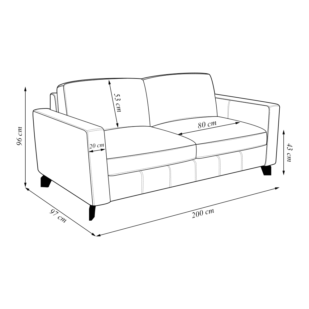 Sofá Sala de Estar Living 3 Lugares 200cm Presley Pés Madeira Couro Bege G52 - Gran Belo