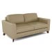 Sofá Sala de Estar Living 3 Lugares 200cm Presley Pés Madeira Couro Bege G52 - Gran Belo