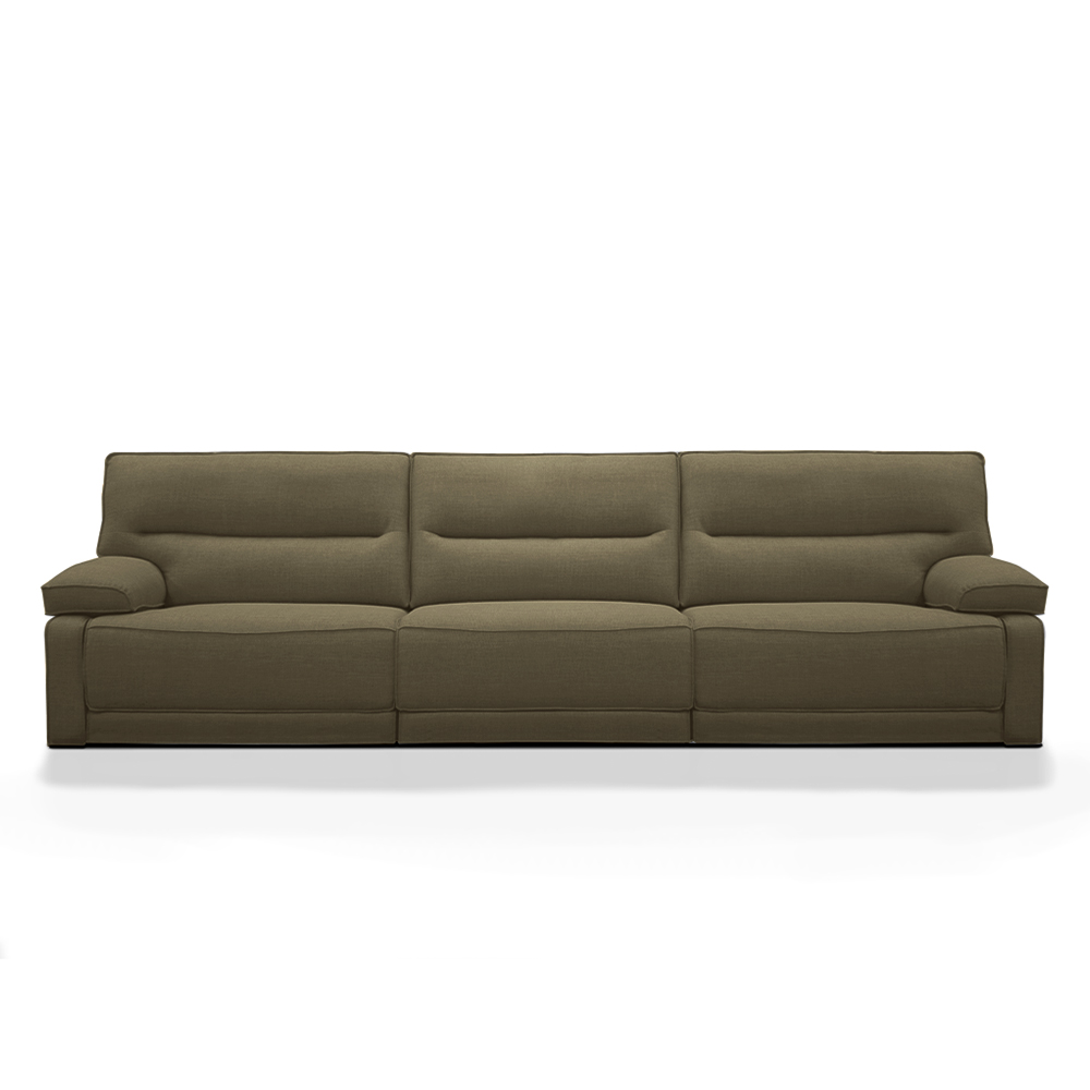 Sofá Sala de Estar Reclinável Retrátil 333cm Swift Linho Braque Castor G81 - Gran Belo