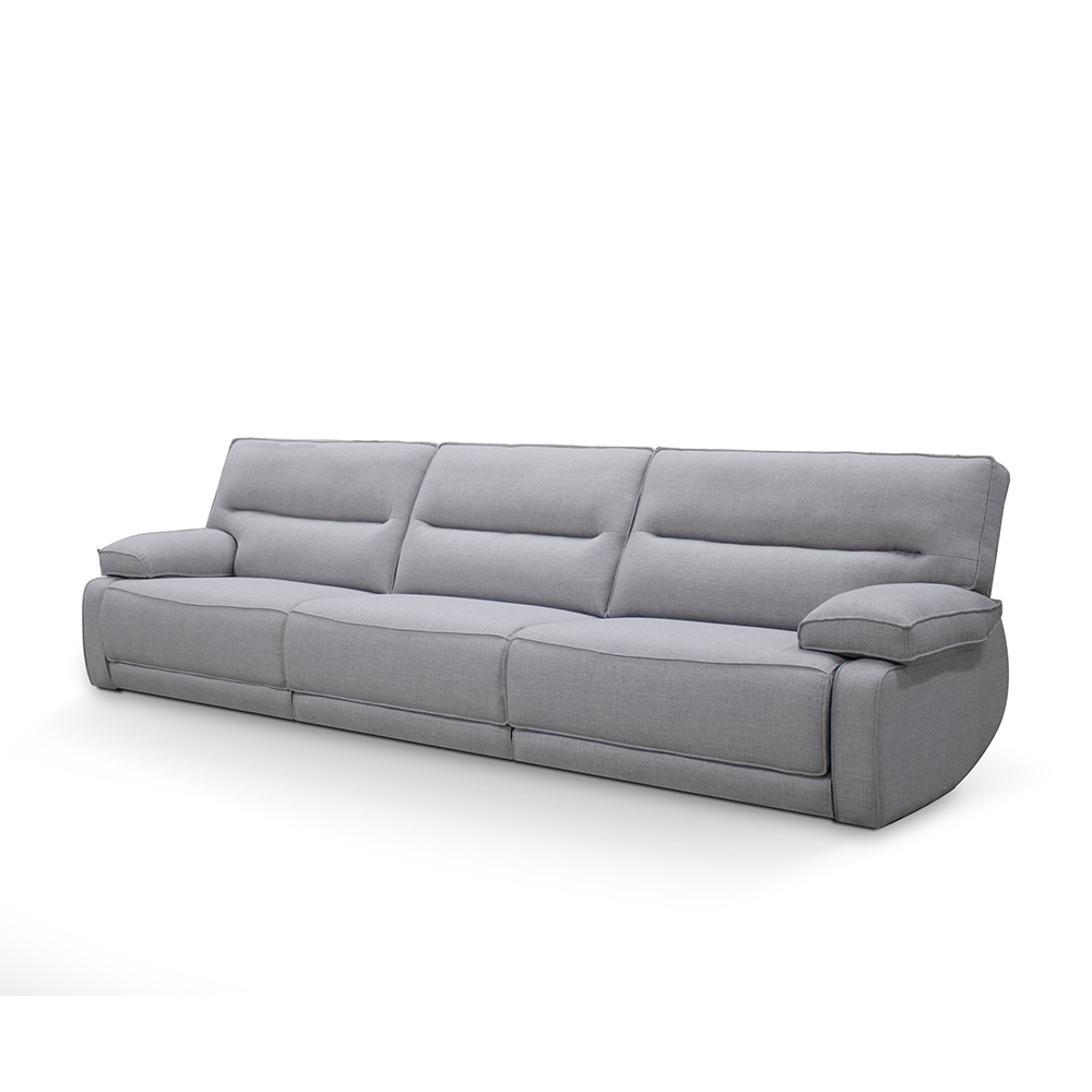 Sofá Sala de Estar Reclinável Retrátil 333cm Swift Linho Braque Cinza G81 - Gran Belo