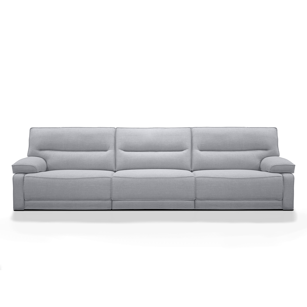 Sofá Sala de Estar Reclinável Retrátil 333cm Swift Linho Braque Cinza G81 - Gran Belo