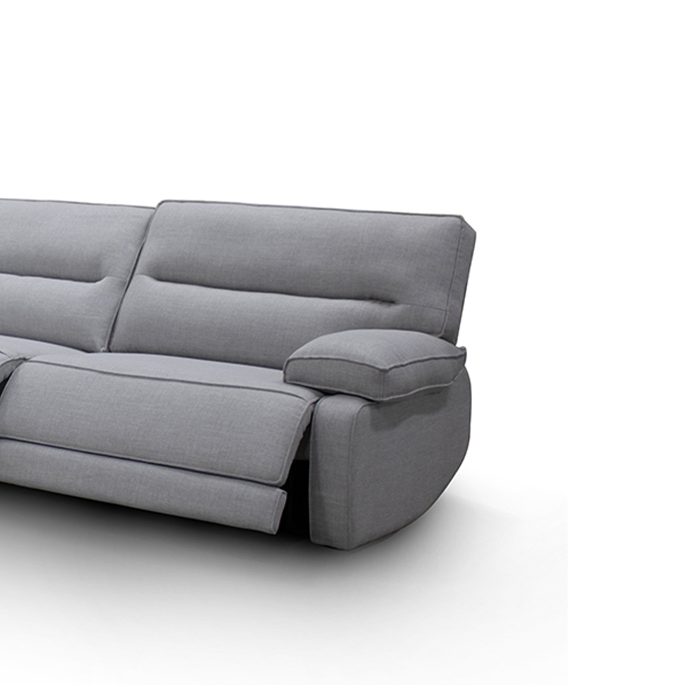 Sofá Sala de Estar Reclinável Retrátil 333cm Swift Linho Braque Cinza G81 - Gran Belo