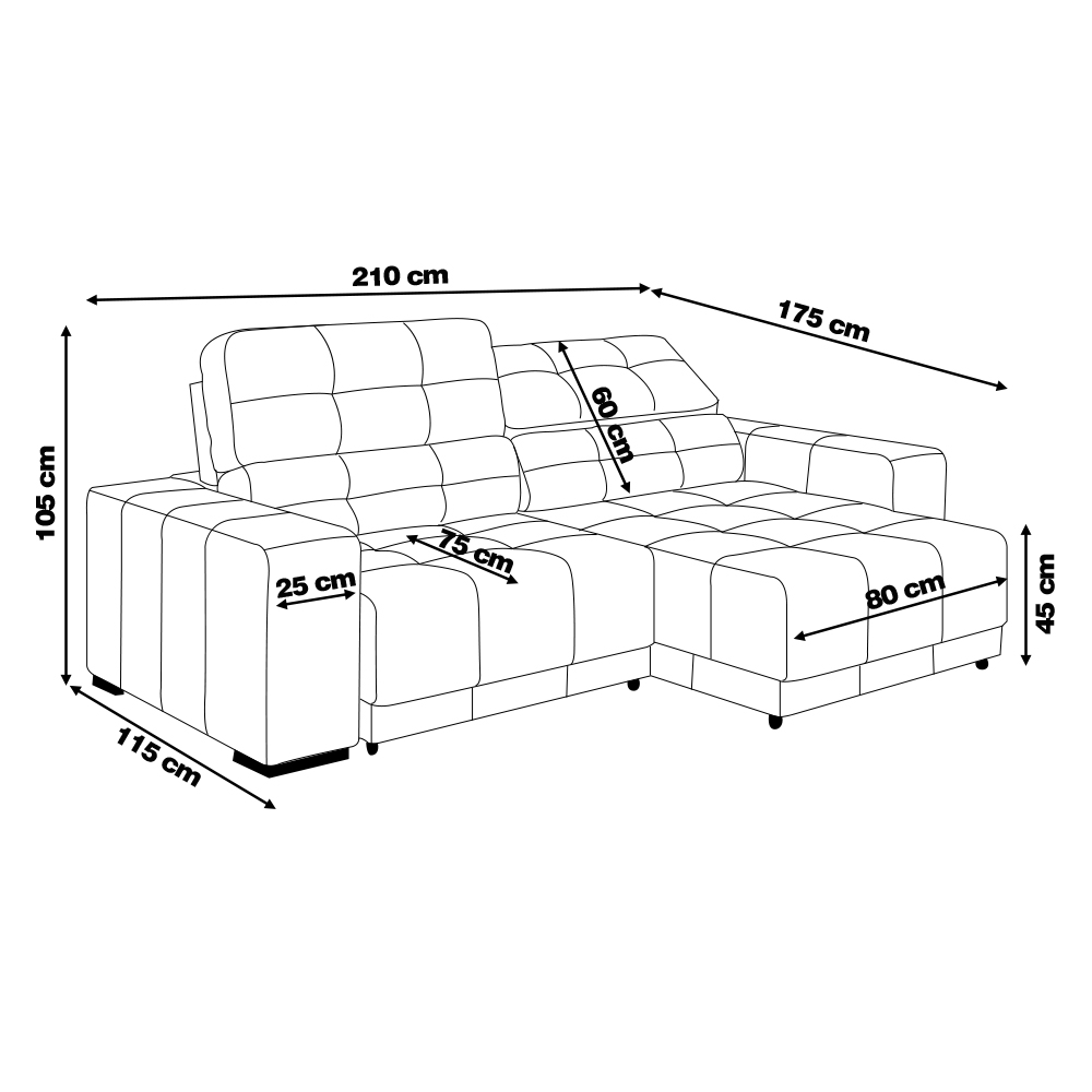 Sofá Sala de Estar Retrátil e Reclinável 3 Lugares Lisboa 210cm Couro Off White G58 - Gran Belo