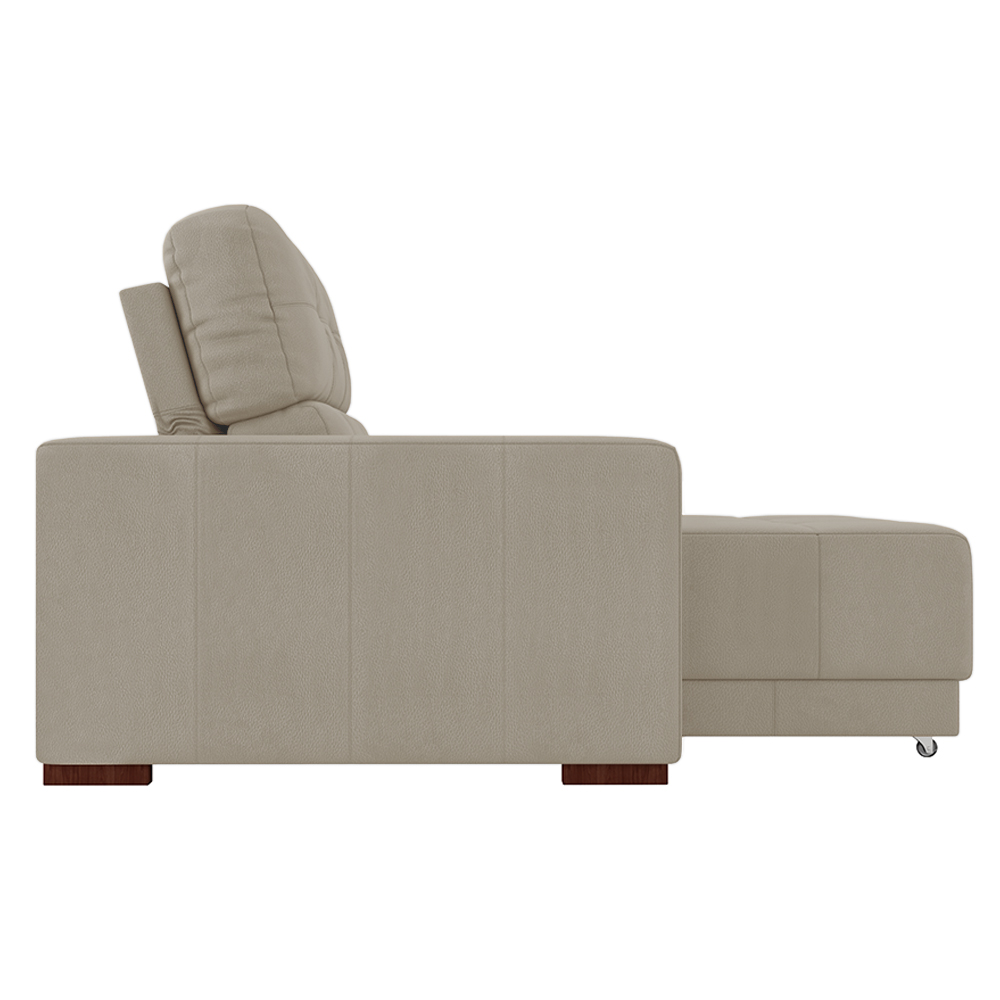 Sofá Sala de Estar Retrátil e Reclinável 3 Lugares Lisboa 210cm Couro Off White G58 - Gran Belo
