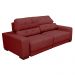 Sofá Sala de Estar Retrátil e Reclinável 3 Lugares Lisboa 210cm Couro Vermelho G58 - Gran Belo