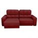 Sofá Sala de Estar Retrátil e Reclinável 3 Lugares Lisboa 210cm Couro Vermelho G58 - Gran Belo