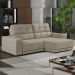Sofá Sala de Estar Retrátil e Reclinável 3 Lugares Lisboa 230cm Couro Off White G58 - Gran Belo