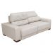Sofá Sala de Estar Retrátil e Reclinável 4 Lugares Lisboa 250cm Couro Off White G58 - Gran Belo