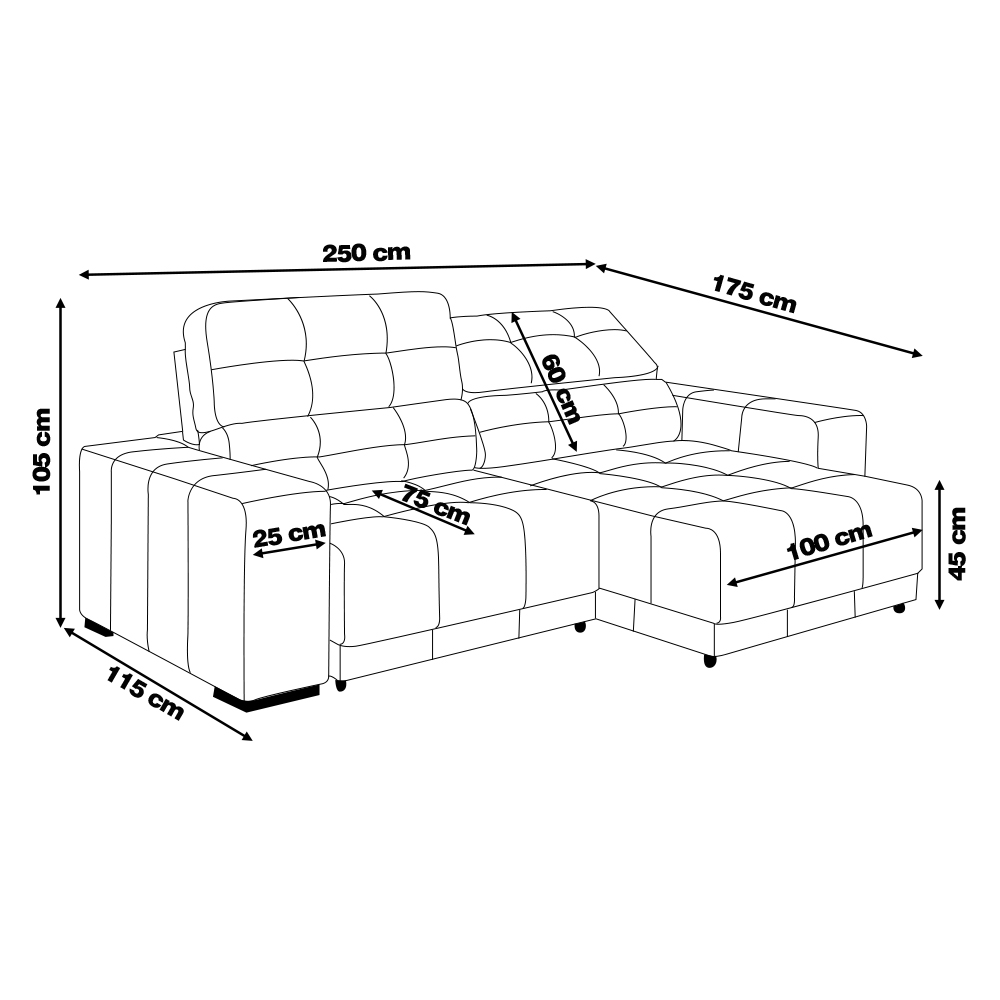 Sofá Sala de Estar Retrátil e Reclinável 4 Lugares Lisboa 250cm Couro Off White G58 - Gran Belo