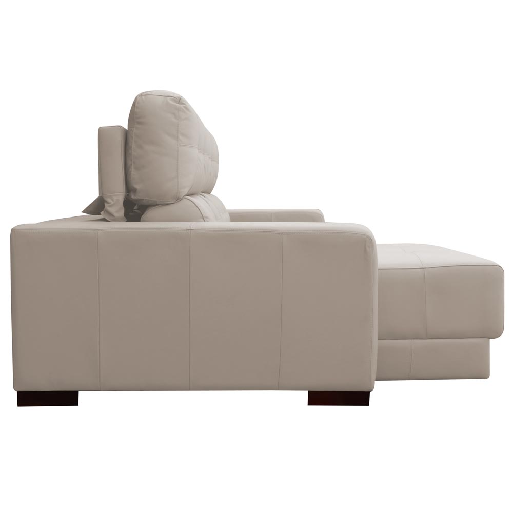 Sofá Sala de Estar Retrátil e Reclinável 4 Lugares Lisboa 250cm Couro Off White G58 - Gran Belo
