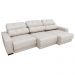 Sofá Sala de Estar Retrátil e Reclinável 5 Lugares Lisboa 290cm Couro Off White G58 - Gran Belo