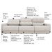 Sofá Sala de Estar Retrátil e Reclinável 5 Lugares Lisboa 290cm Couro Off White G58 - Gran Belo