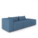 Sofá Versátil Sala de Estar Atlanta 298cm Modulado Linho Azul G52 - Gran Belo