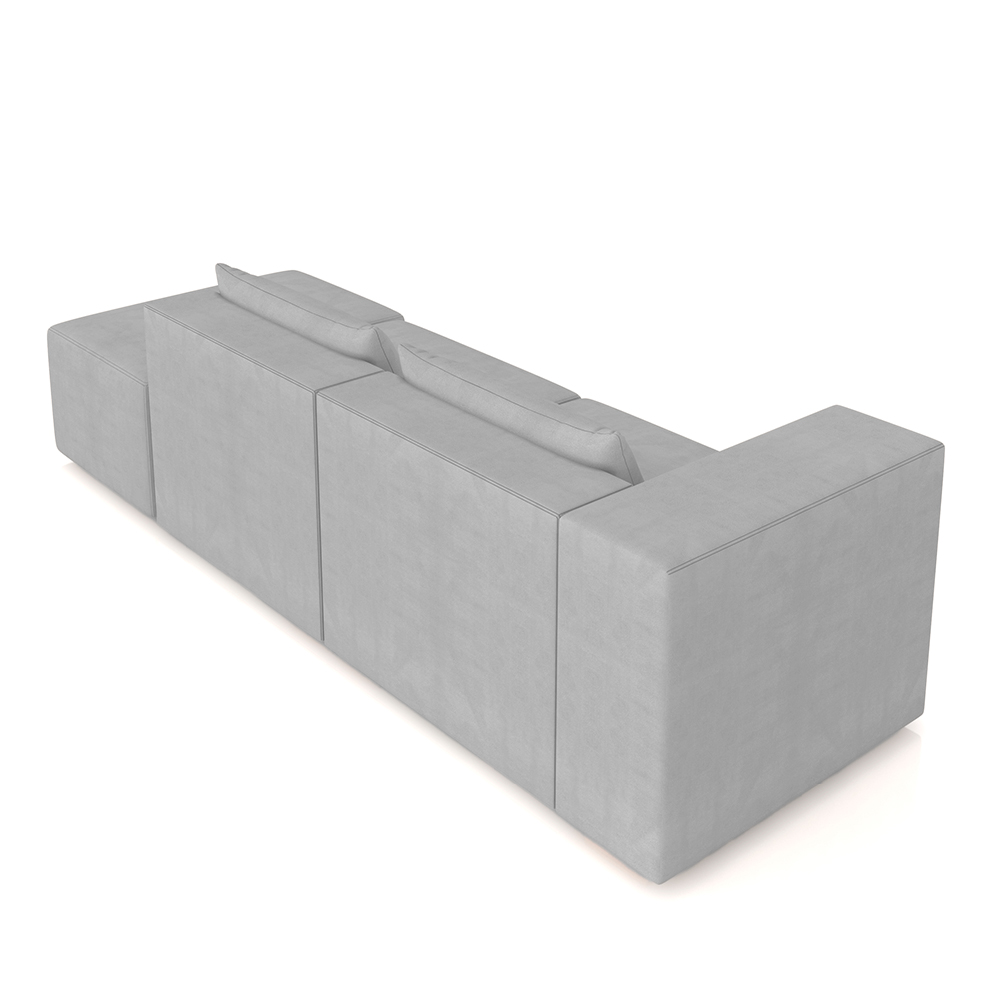 Sofá Versátil Sala de Estar Atlanta 318cm Modulado Veludo Cinza G52 - Gran Belo