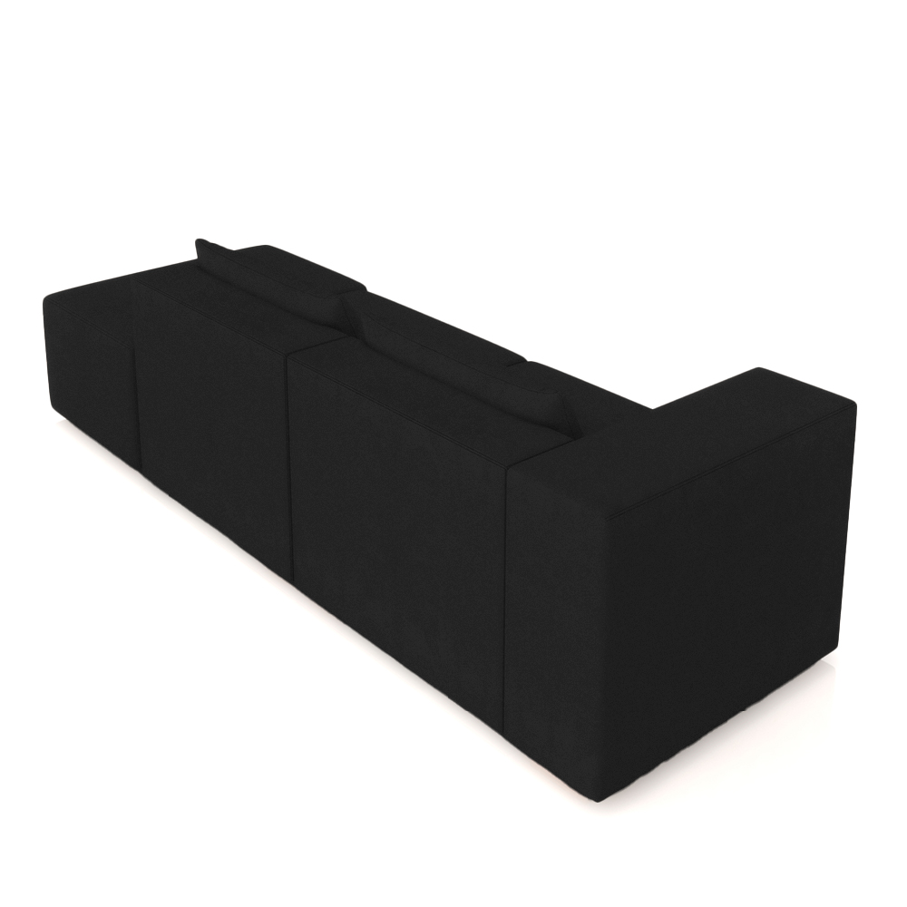 Sofá Versátil Sala de Estar Atlanta 318cm Modulado Veludo Preto G52 - Gran Belo