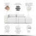 Sofá Versátil Sala de Estar Atlanta 338cm Modulado Bouclê Branco G52 - Gran Belo