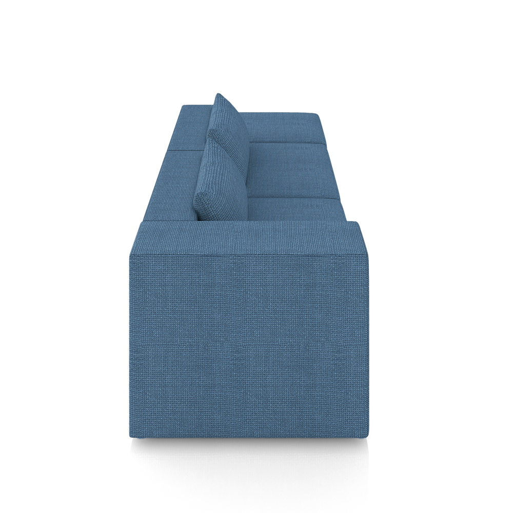 Sofá Versátil Sala de Estar Atlanta 338cm Modulado Linho Azul G52 - Gran Belo