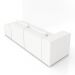 Sofá Versátil Sala de Estar Atlanta 378cm Modulado Bouclê Branco G52 - Gran Belo